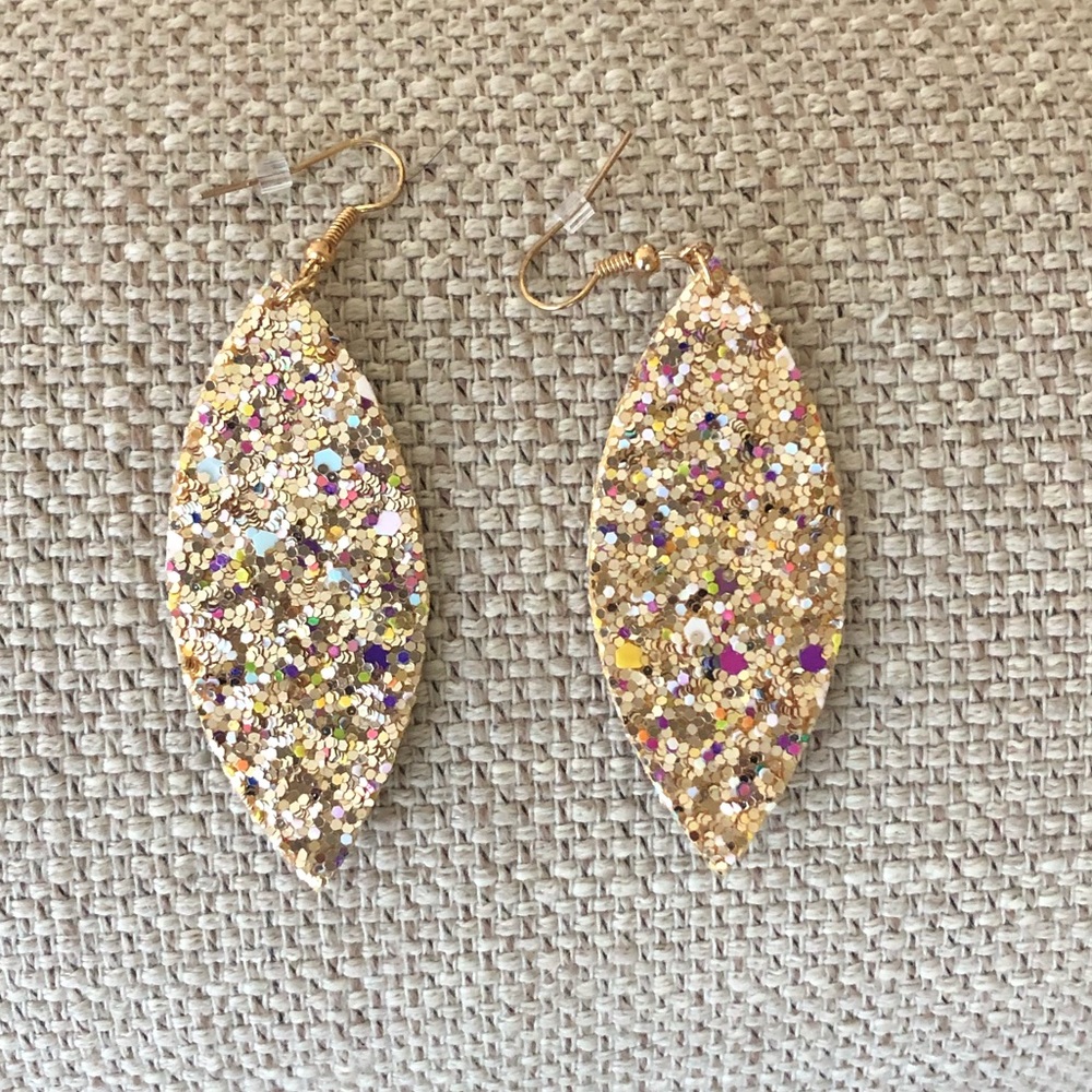 Gold/Multi-Color Dangle Earrings - Picture 3 of 3